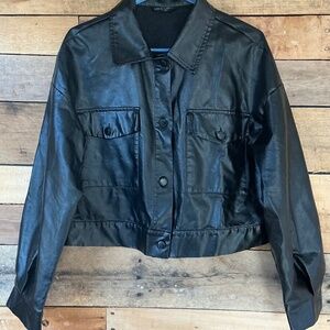 SHEIN L‎ Moto Jacket Faux Leather Urban Streetwear Biker Goth Steampunk